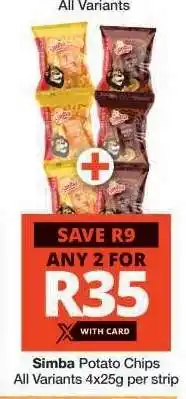 Checkers SIMBA POTATO CHIPS offer