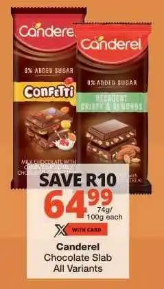 Checkers Canderel Chocolate Slab All Variants offer