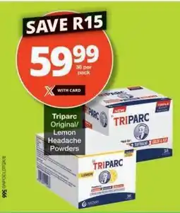 Checkers Triparc Original/Lemon Headache Powders offer