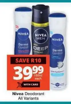 Checkers Nivea Deodorant offer