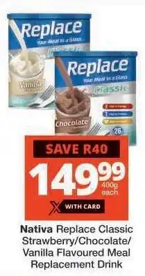 Checkers Nativa Replace Classic Meal Replacement Drink offer