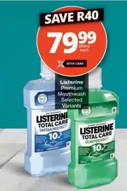 Checkers Listerine Premium Mouthwash offer