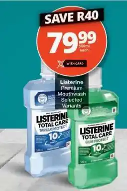 Checkers Listerine Premium Mouthwash offer