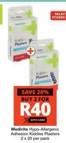 Checkers Medirite Hypo-Allergenic Adhesion Kiddies Plasters offer