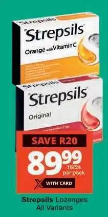 Checkers STREPSILS LOZENGES offer