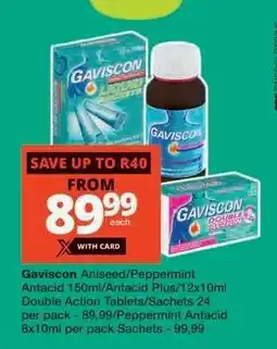 Checkers Gaviscon Aniseed/Peppermint Antacid offer