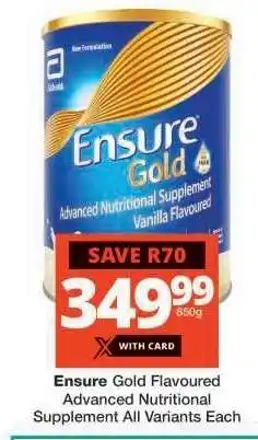 Checkers Ensure Gold Flavoured Advanced Nutritional Supplement offer