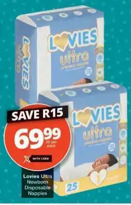 Checkers Lovies Ultra Newborn Disposable Nappies offer