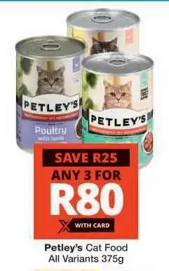 Checkers Petley's Cat Food offer
