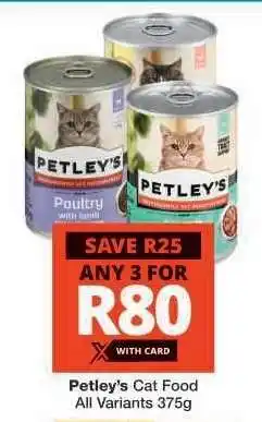 Checkers Petley's Cat Food offer