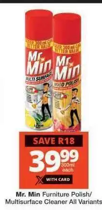Checkers Mr. Min Furniture Polish/Multisurface Cleaner offer