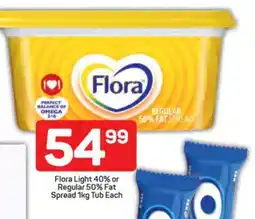 Pick n Pay Flora Light 40% or Regular 50% Fat Spread 1kg Tub Each offer