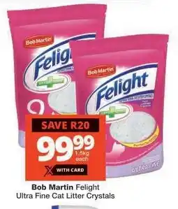 Checkers Bob Martin Felight Ultra Fine Cat Litter Crystals offer