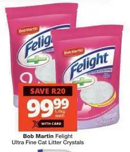 Checkers Bob Martin Felight Ultra Fine Cat Litter Crystals offer
