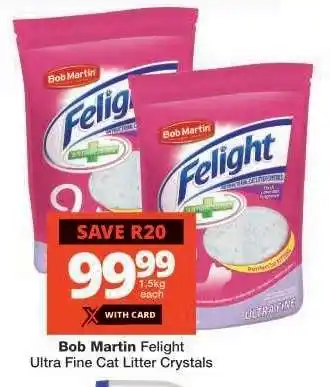 Checkers Bob Martin Felight Ultra Fine Cat Litter Crystals offer
