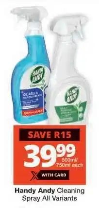 Checkers Handy Andy Cleaning Spray All Variants offer