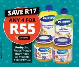 Checkers Purity 2nd Foods/Pouch Baby Food offer