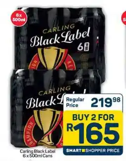 Pick n Pay Carling Black Label 6 x 500ml Cans offer