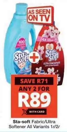 Checkers Sta-soft Fabric/Ultra Softener offer