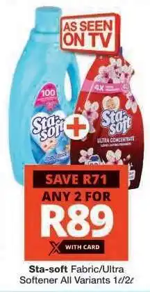 Checkers Sta-soft Fabric/Ultra Softener offer