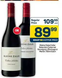 Pick n Pay Kleine Zalze Cellar Selection Cabernet Sauvignon, Pinotage or Merlot 750ml Each offer