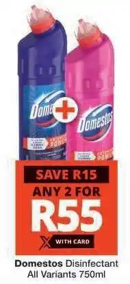 Checkers DOMESTOS DISINFECTANT offer