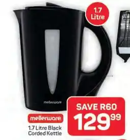 Pick n Pay Hypermarket Mellerware 1.7 Litre Black Corded Kettle offer