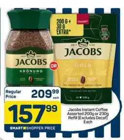Pick n Pay Jacobs Instant Coffee Assorted 200g or 230g Refill (Excludes Decaf) Each offer