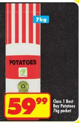 Shoprite CLASS 1 BEST BUY POTATOES 7kg pocket offer