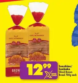 Shoprite Sunshine/Sunbake Sliced Brown Bread 700g each offer
