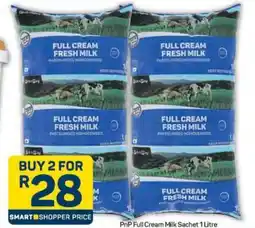 Pick n Pay Hypermarket PnP Full Cream Milk Sachet 1 Litre offer
