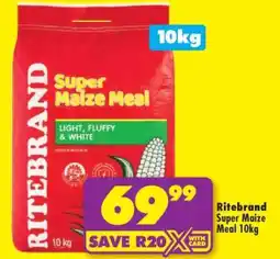 Shoprite Ritebrand Super Maize Meal 10kg offer