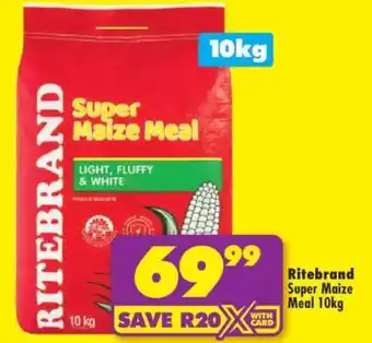 Shoprite Ritebrand Super Maize Meal 10kg offer