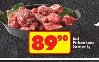 Shoprite BEEF POTJIEKOS LOOSE SERVE per kg offer