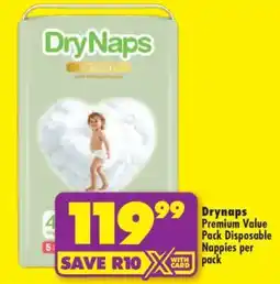 Shoprite Drynaps Premium Value Pack Disposable Nappies per pack offer