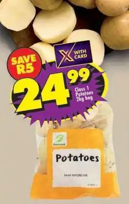 Shoprite CLASS 1 POTATOES 2kg bag offer
