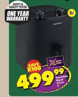 Shoprite Essentials Manual Airfryer 5L offer