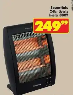Shoprite Essentials 2-Bar Quartz Heater 800W offer
