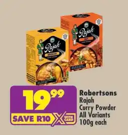Shoprite Robertsons Rajah Curry Powder All Variants 100g each offer