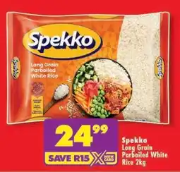 Shoprite Spekko Long Grain Parboiled White Rice 2kg offer
