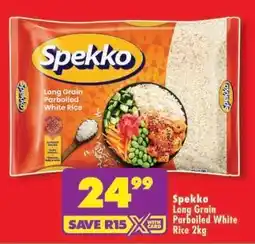 Shoprite Spekko Long Grain Parboiled White Rice 2kg offer