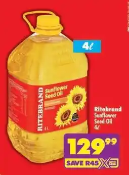 Shoprite Ritebrand Sunflower Seed Oil 4ℓ offer