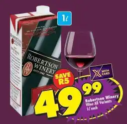 Shoprite ROBERTSON WINERY WINE all variants offer