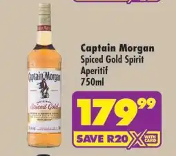 Shoprite Captain Morgan Spiced Gold Spirit Aperitif 750ml offer