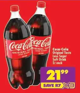 Shoprite Coca-Cola Original Taste Less Sugar Soft Drink offer