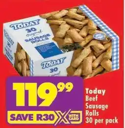 Shoprite Today Beef Sausage Rolls 30 per pack offer