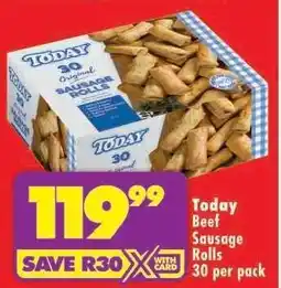 Shoprite Today Beef Sausage Rolls 30 per pack offer