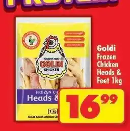 Shoprite GOLDI FROZEN CHICKEN HEADS & FEET 1kg offer