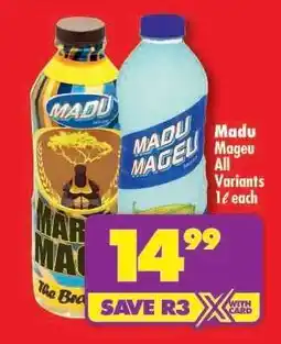Shoprite Madu Mageu All Variants 1ℓ each offer