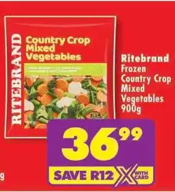Shoprite RITEBRAND FROZEN COUNTRY CROP MIXED VEGETABLES 900g offer